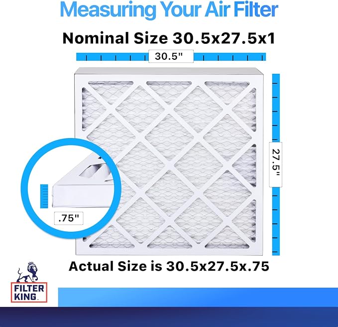 30.5x27.5x1 Air Filter (MERV 8) (4-Pack) Dust & Allergy Control AC Furnace Filters, MADE IN USA, HVAC, Pleated, alternate