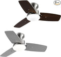 30 Inch Ceiling Fans with Lights and Remote, Bedroom Living Room Office, Flush Mount, 3CCT Dimmable, Dual Color
