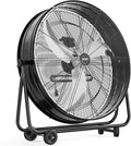 30 Inch High Velocity Drum Fan, 13000CFM Industrial Metal Floor Fan with Handle, Heavy Duty, 3-Speed, 360° Tilt, Air