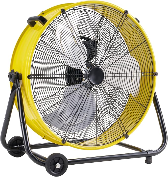 30 Inch Industrial Floor Fan, High Velocity 3-Speed Drum Fan with Wheels, Heavy Duty Metal Shop Fan for Warehouse, Workshop