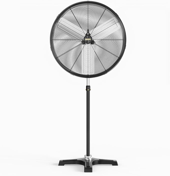 30 Inch Industrial Pedestal Fan,8600CFM High Velocity and Heavy Duty Standing Fan, Metal Fan with One-touch Oscillating