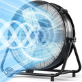 30" Industrial Drum Fan, 14000 CFM 550W High Velocity 3-Speed Heavy Duty Metal Air Circulator with 360° Tilt, Casters Handle