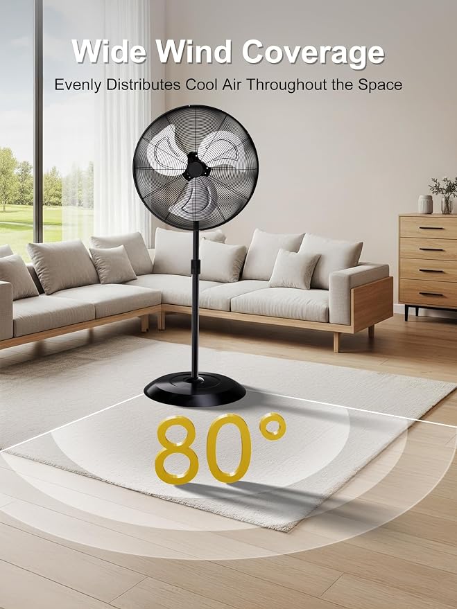 30” Outdoor Oscillating Pedestal With Energy-Saving Motor,9600 CFM High-Velocity Industrial Stand Fan, alternate product view