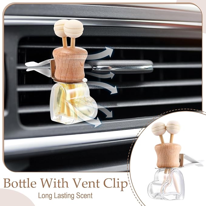 30 Pack Car Air Freshener Diffuser with Vent Clip Empty Car Diffuser Bottles for Essential Oil Perfume Glass Bottle with