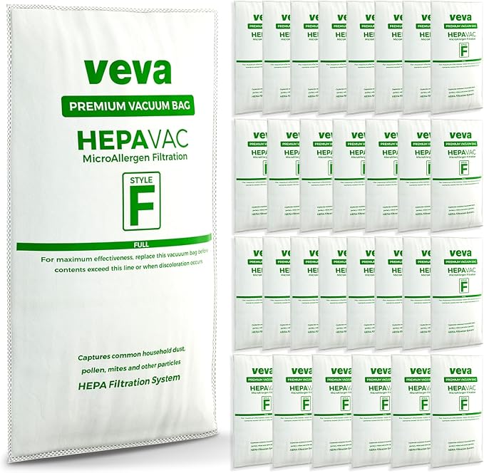 30 Pack HEPA Filter Bags Style F for Vacuum 204811, 204814, 205811, Avalir I, II, Sentria I, II, Ultimate G, Diamond