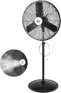 30" Pedestal Outdoor Oscillating Fan with Misting kit - Shop, Greenhouse, Patio - 120V 1.8A 8400 CFM, product image