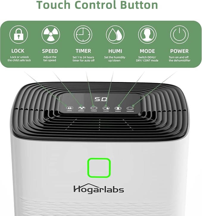 30 Pint Dehumidifiers for Home and Basements, with 3 Working Modes, Overflow Protection, and Auto Shut off Restart.