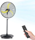 30" Quiet Industrial Oscillating Pedestal Fan-Brushless DC Motor,8800 CFM Heavy Duty Fan with Remote,Energy Efficient for