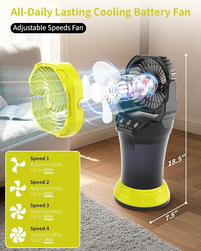 30000mAh Misting Fan Portable Battery Powered Fan with 2L Water Tank,Portable Mist Cooling Fans for Outdoor Camping Tent