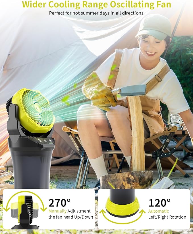 30000mAh Misting Fan Portable Battery Powered Fan with 2L Water Tank,Portable Mist Cooling Fans for Outdoor Camping Tent