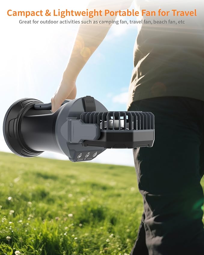 30000mAh Misting Fan Portable Battery Powered with 2L Water Tank-120°Auto Oscillating Floor Fan,4 Wind Speeds & Spray