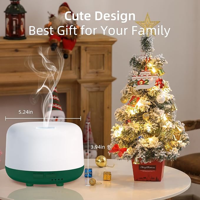 300ML Aromatherapy Diffuser for Home, Quiet Diffuser for Essential Oils with Remote Control, 7 LED Color Changing Light