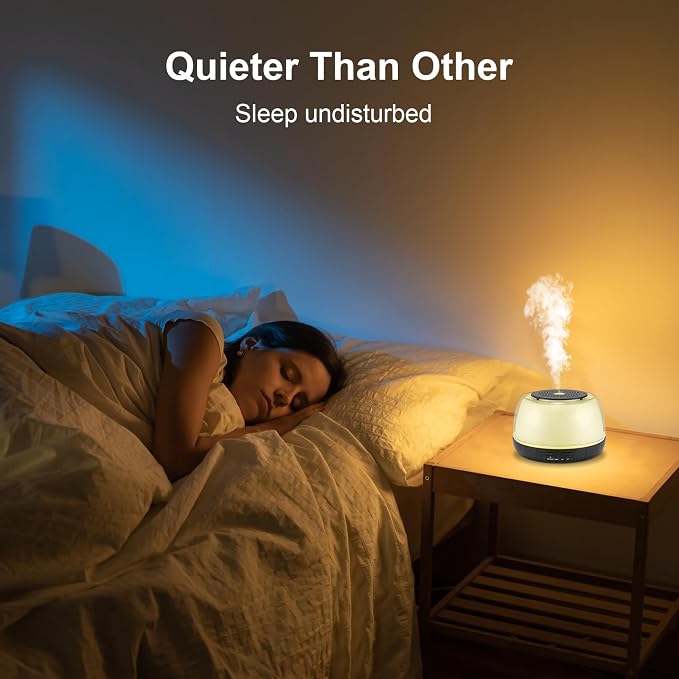 300ML Essential Oil Diffuser - 8-Hour Aromatherapy with Remote Control, 7-Color LED Lights, 4 Timer Settings for Home