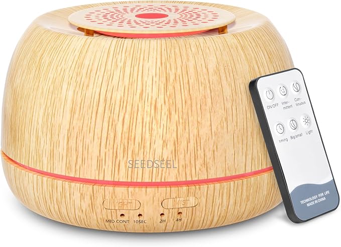 300ML Essential Oil Diffuser 8 Hours Run Time, Aromatherapy Diffuser with Remote Control,7-Color LED for Home, product image