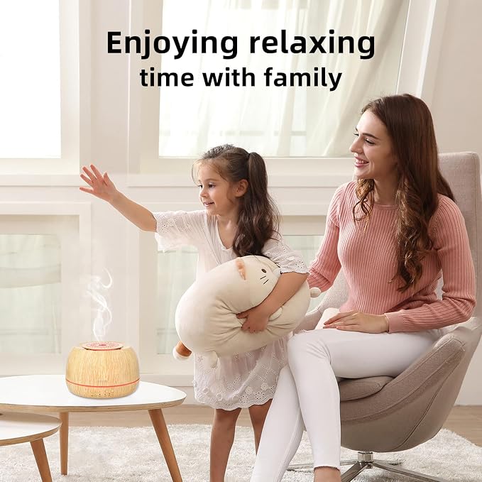 300ML Essential Oil Diffuser 8 Hours Run Time, Aromatherapy Diffuser with Remote Control,7-Color LED for Home, alternate