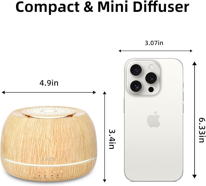 300ML Essential Oil Diffuser 8 Hours Run Time, Aromatherapy Diffuser with Remote Control,7-Color LED for Home, alternate