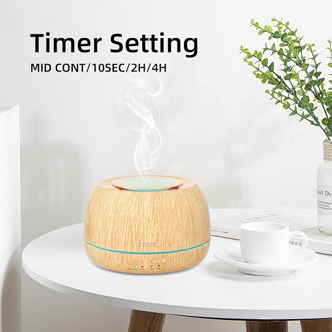 300ML Essential Oil Diffuser 8 Hours Run Time, Aromatherapy Diffuser with Remote Control,7-Color LED for Home, alternate