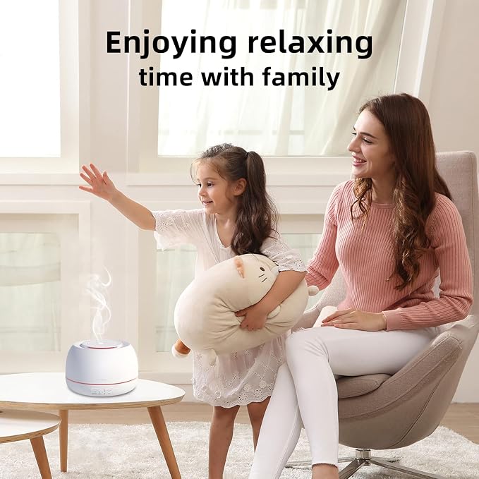300ML Essential Oil Diffuser - 8 Hours Run Time, Aromatherapy Diffuser with Remote Control, 7-Color LED Lights for Home
