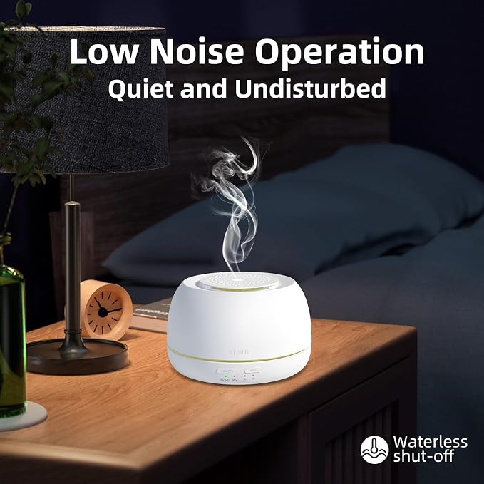 300ML Essential Oil Diffuser - 8 Hours Run Time, Aromatherapy Diffuser with Remote Control, 7-Color LED Lights for Home