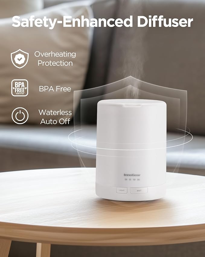 300ML Essential Oil Diffuser, Premium 5-in-1 Ultrasonic Aromatherapy Diffusers Scent Humidifier Aroma Diffuser Vaporizer