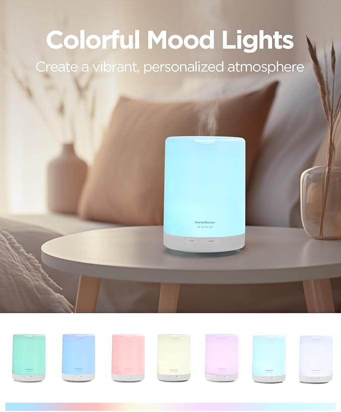 300ML Essential Oil Diffuser, Premium 5-in-1 Ultrasonic Aromatherapy Diffusers Scent Humidifier Aroma Diffuser Vaporizer