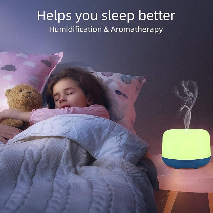 300ML Essential Oil Diffuser with Remote Control, 7 LED Color Changing Light,Ultrasonic Cool Mist Scent Humidifier, alternate