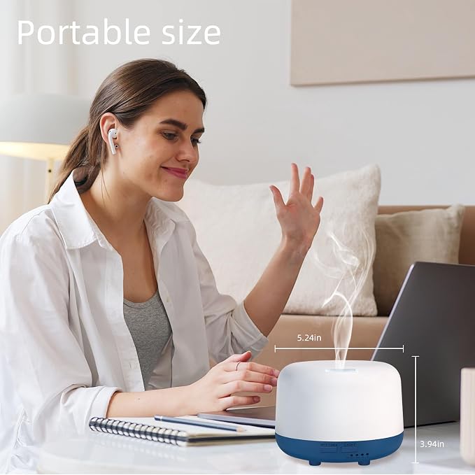 300ML Essential Oil Diffuser with Remote Control, 7 LED Color Changing Light,Ultrasonic Cool Mist Scent Humidifier, alternate