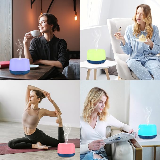 300ML Essential Oil Diffuser with Remote Control, 7 LED Color Changing Light,Ultrasonic Cool Mist Scent Humidifier, alternate