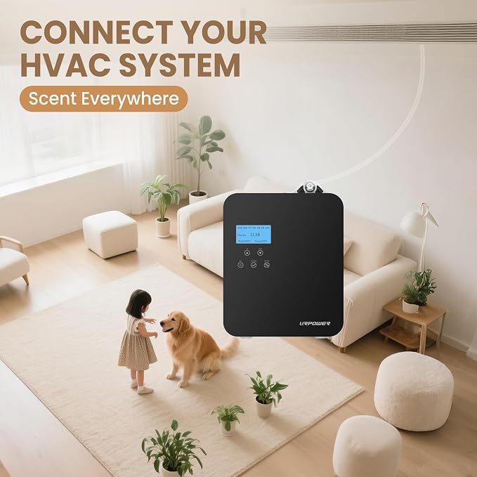 300ML Waterless Scent Essential Oil Diffuser - 3000 Sq.Ft Smart Scent Machine for Home & Hotel HVAC Aromatherapy Air Diffuser