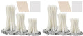 300Pcs Functional Smokeless Candle Wicks,100pcs Wicks Sticker, Pre Waxed Cotton Wick with Metal Sustainer Tabs for Pillar