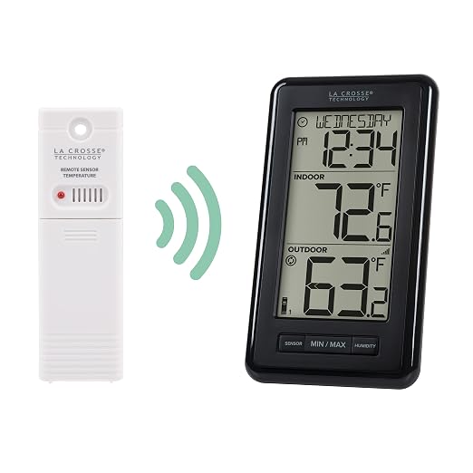 308-43647-INT Digital Black Wireless Thermometer with Indoor Humidity, LCD, alternate product view 2
