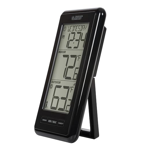308-43647-INT Digital Black Wireless Thermometer with Indoor Humidity, LCD, alternate product view 3