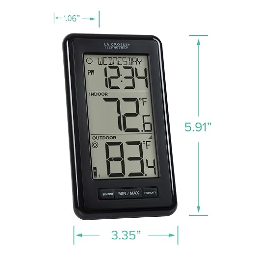 308-43647-INT Digital Black Wireless Thermometer with Indoor Humidity, LCD, alternate product view 4