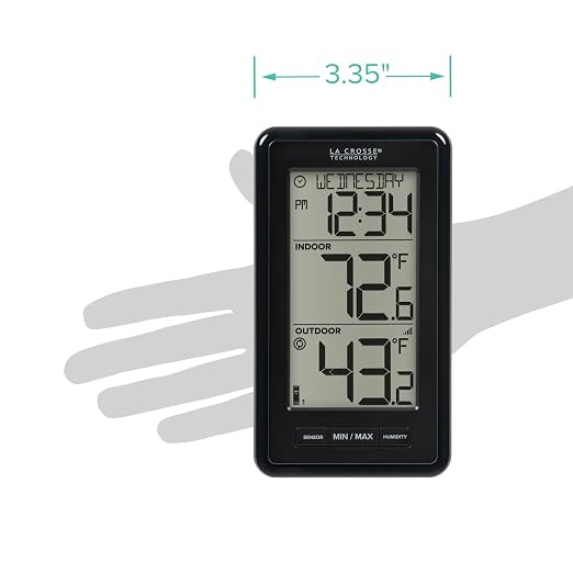 308-43647-INT Digital Black Wireless Thermometer with Indoor Humidity, LCD, alternate product view 5