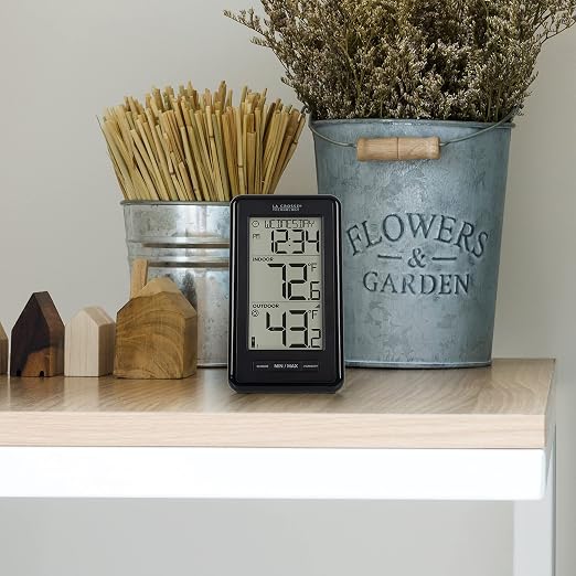308-43647-INT Digital Black Wireless Thermometer with Indoor Humidity, LCD, alternate product view 6