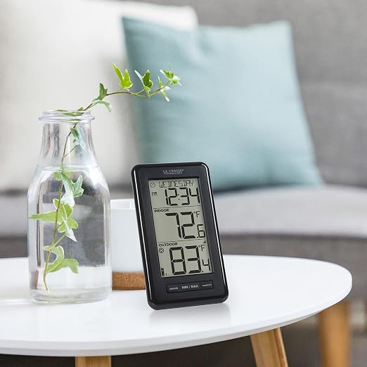 308-43647-INT Digital Black Wireless Thermometer with Indoor Humidity, LCD, alternate product view 7