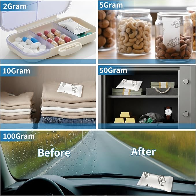 30Gram(30Packets) Food Grade Moisture Absorbers Silica Gel Packs Desiccant for Moisture Storage Control, alternate product