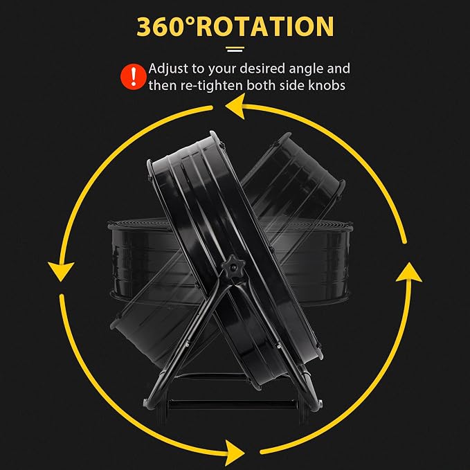 30Inch Industrial Drum Fan,14000CFM Heavy Duty Floor Fan, Powerful 3-Speed Air Circulator with 360° Tilt Castors,550W High