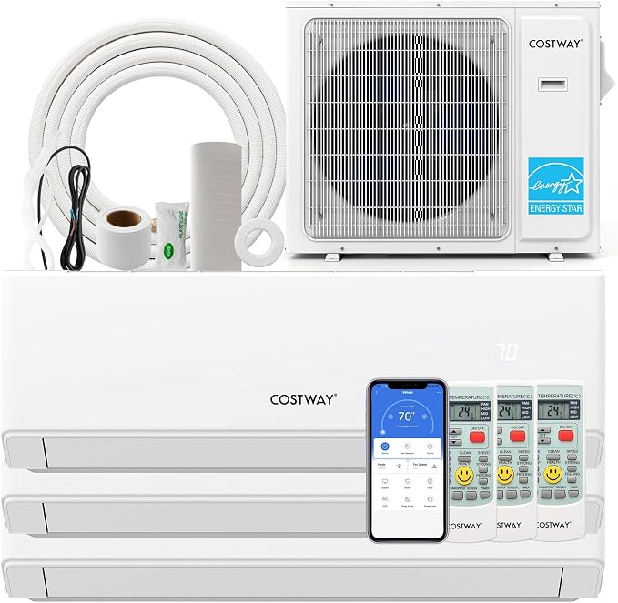 30k Tri 3 Zone Mini Split Air Conditioner, 23 SEER2, 7k+9k+24k BTU, 208-230V, product image