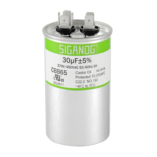 30uF 30 MFD 370V or 450V CBB65 Run Start Capacitor 30 uF 370 450 Volt VAC for Condenser Straight Cool or Heat Pump Air