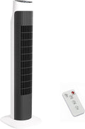 31”Tower Fan for Bedroom, 120° Oscillating Electric Bladeless Fan with Remote, 3 Speeds, 3 Modes, 7.5H Timer, 26ft/s Velocity