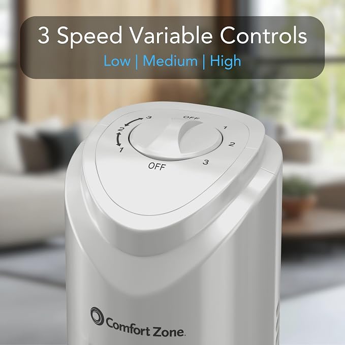 32-Inch Oscillating Tower Fan – Ultra- Bladeless Design with 3 Speeds, alternate product view 4