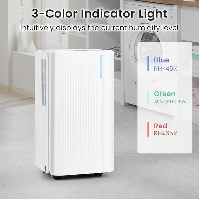 32 Pints Dehumidifier for Home, 2000 Sq.Ft Portable Dehumidifier for Bedroom, Basement, Bathroom, 24H Timer, 3-Color