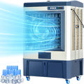 3200 CFM Swamp Cooler, 37" Evaporative Air Cooler with 9 Gal Water Tank, 5 Ice Box, 120° Oscillation, Portable Air