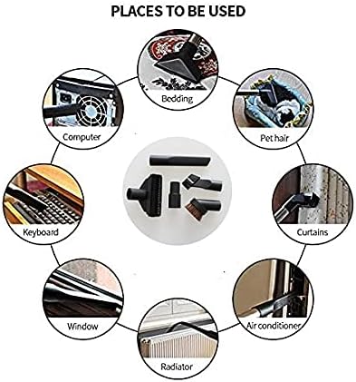 32mm Vacuum Attachments Accessories, Vacuum Cleaning Set Brush Nozzle Crevice Tool with 35mm to 32mm Hose Adapter 5pcs