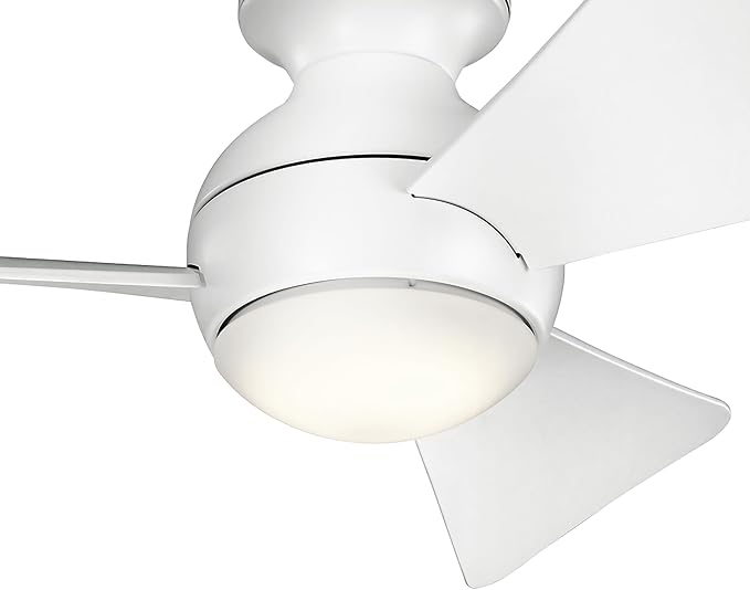 330150MWH 34 Inch Sola Ceiling Fan LED, 3 Speed Wall Control Full Function, Matte White Finish with Matte White Blades