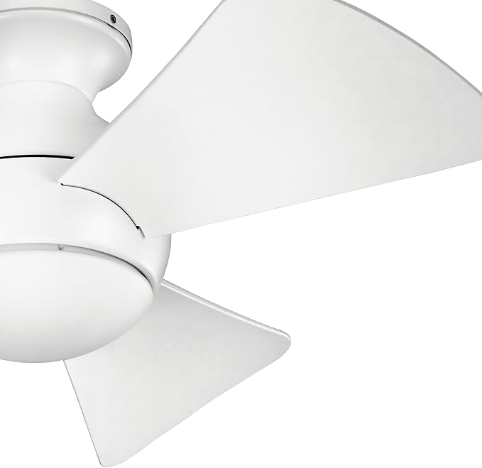 330150MWH 34 Inch Sola Ceiling Fan LED, 3 Speed Wall Control Full Function, Matte White Finish with Matte White Blades