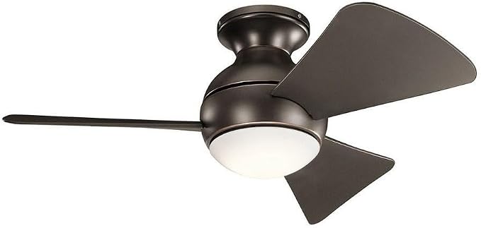 330150OZ 34 Inch Sola Ceiling Fan LED, 3 Speed Wall Control, Olde Bronze Finish with Olde Bronze Blades., product image
