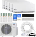 35,000 BTU 5-Zone 23.1 SEER2 Wall Mounted Mini Split Heat Pump System w/All Inclusive Installation Kits (4x 6,000 BTU +