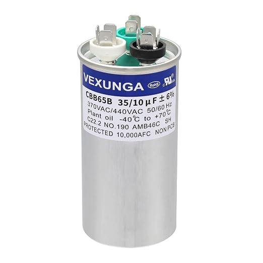 35/10 uF 35+10 MFD 370VAC or 440VAC Dual Run Start Round A/C Capacitor CBB65 CBB65B Air Conditioner Capacitors